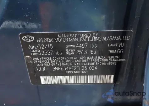 2015 Hyundai Sonata Sport from USA, damaged, VIN 5NPE34AF2FH251024